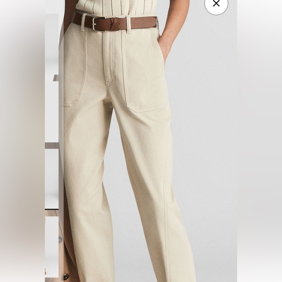 Reiss Stylish Cream Pants 6 - Picture 3 of 8